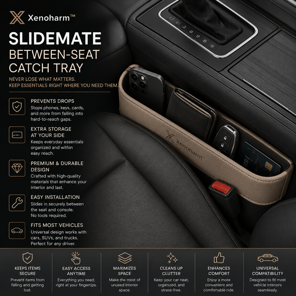 Xenoharm™ SlideMate Between-Seat Catch Tray